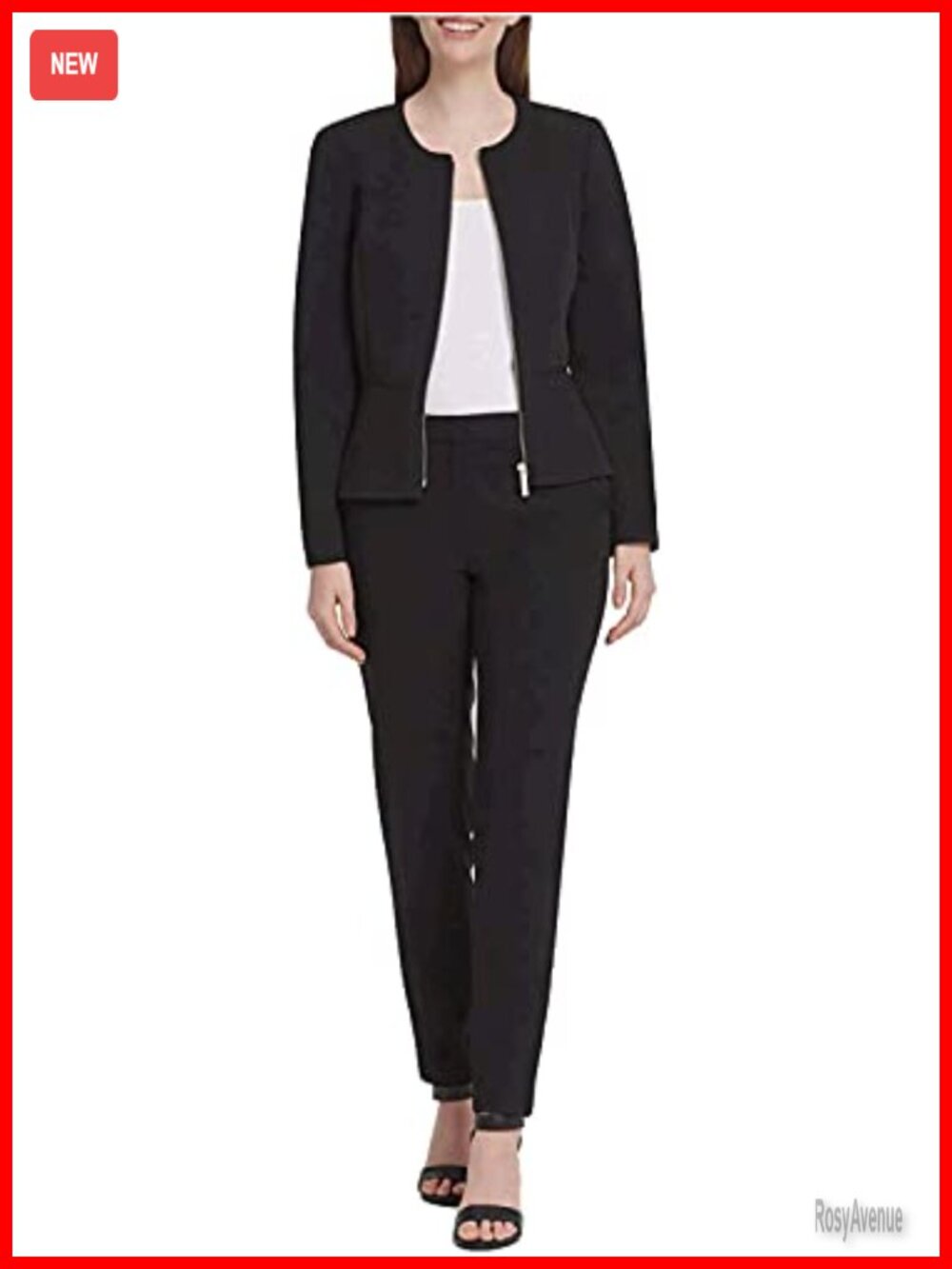 DKNY Peplum Zip Front Blazer Jacket Slim Fit Business Casual